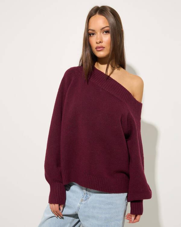 Megi Off Shoulder Knit Jumper