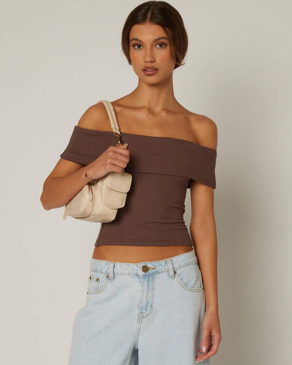 Basic Fine Rib Off Shoulder Top