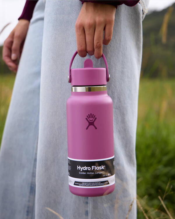 Wide Mouth Flex Straw Cap Bottle