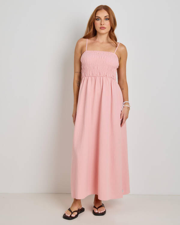 Classic Shirred Midi Dress