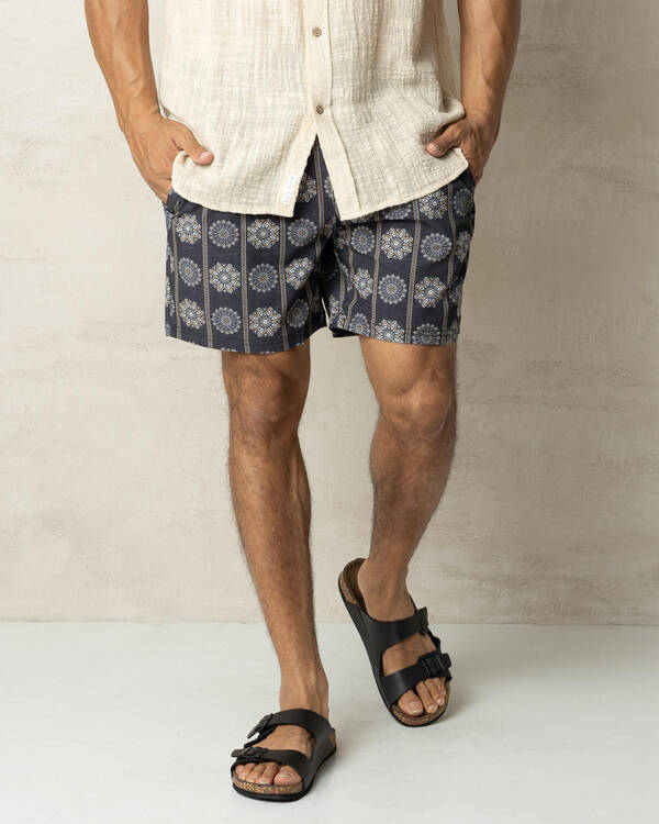 Radial Elastic Waist Shorts