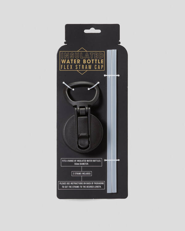 Insulated Water Bottle Flex Straw Cap