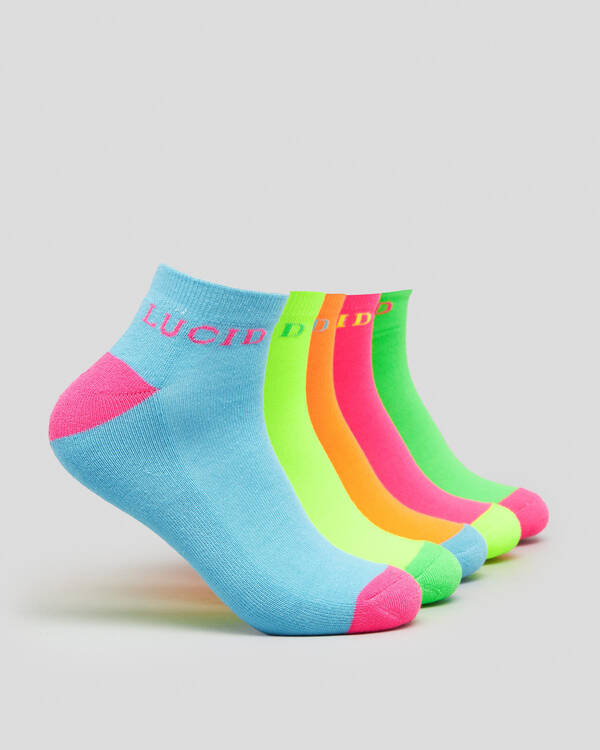 Fluro Ankle Socks 5 Pack