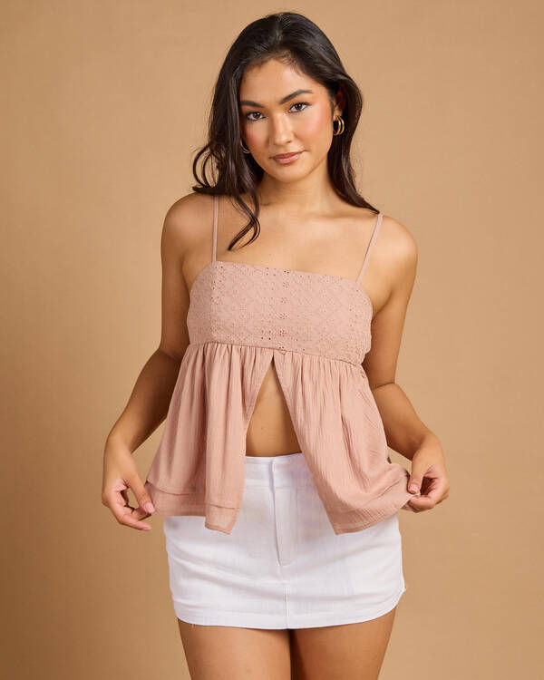 Heather Split Front Top