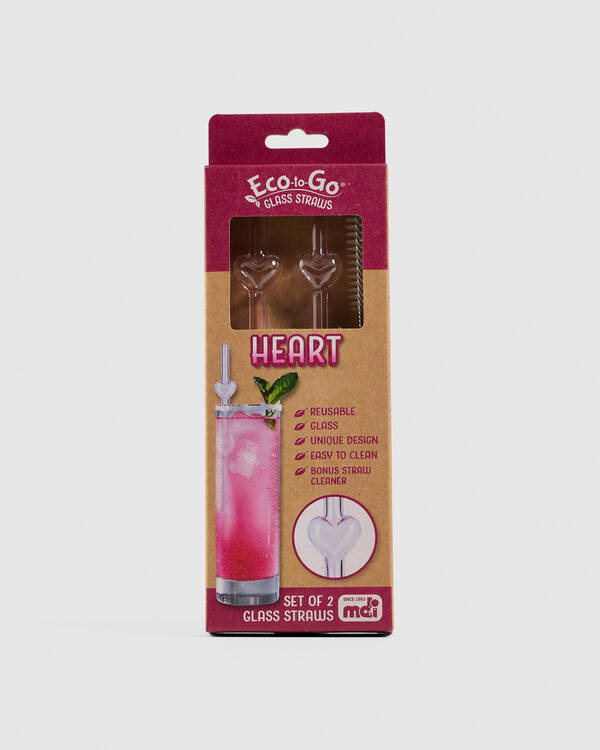 Eco-To-Go Heart Glass Straws -