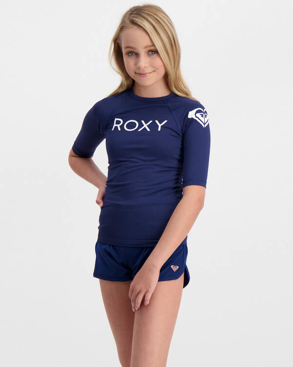 Girls Funny Wave Short Sleeve Rash Vest