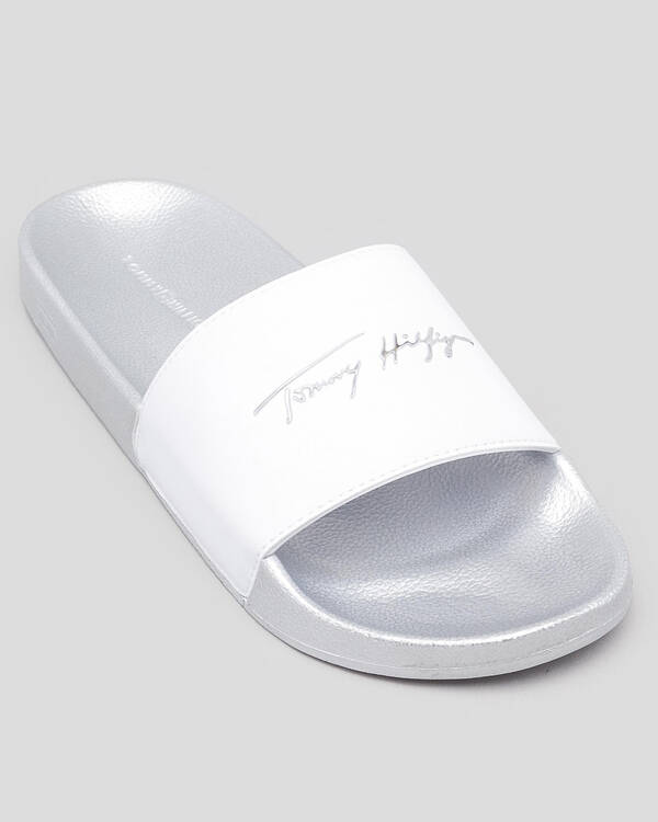 Metallic Pool Slide Sandals