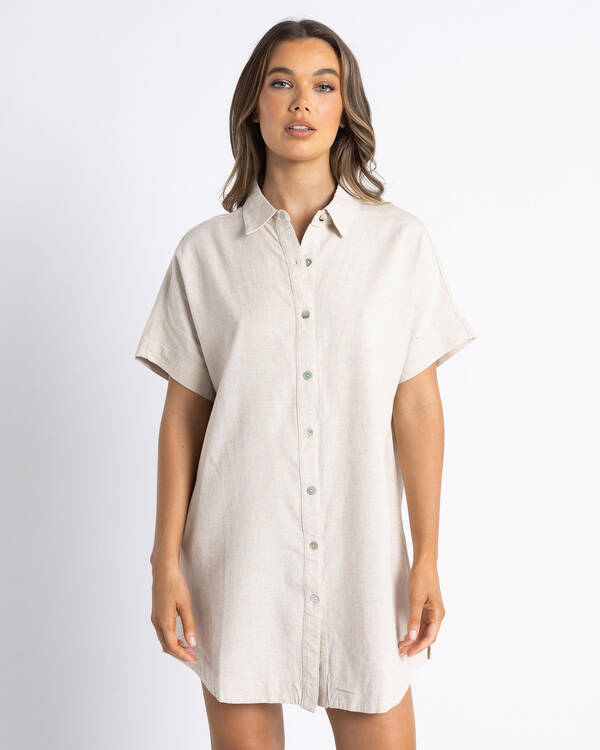 shirt dress women's clothing White Sapodilla Linen  LOVE BRAND & Co It is a special gift for mother How to Wear a Shirtdress