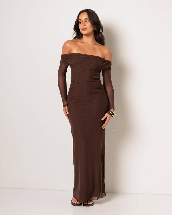 brown maxi dress australia Amabella Brown Maxi Dress - US 4