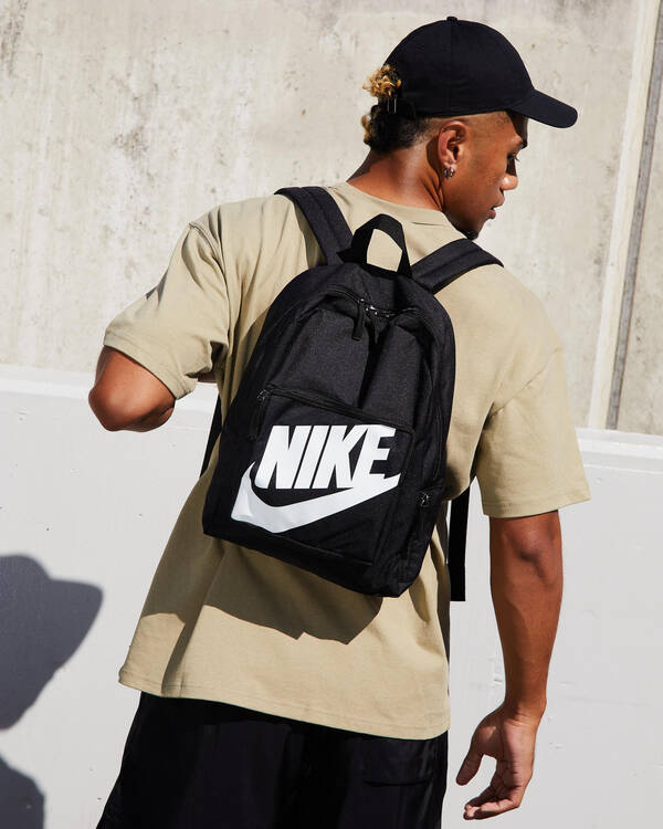 nike backpack nz Elemental Kids' Mineral Slate The durable shell features a bold logo and bungees at the front for another organizational option. Nike Hayward Backpack In Black/black/white