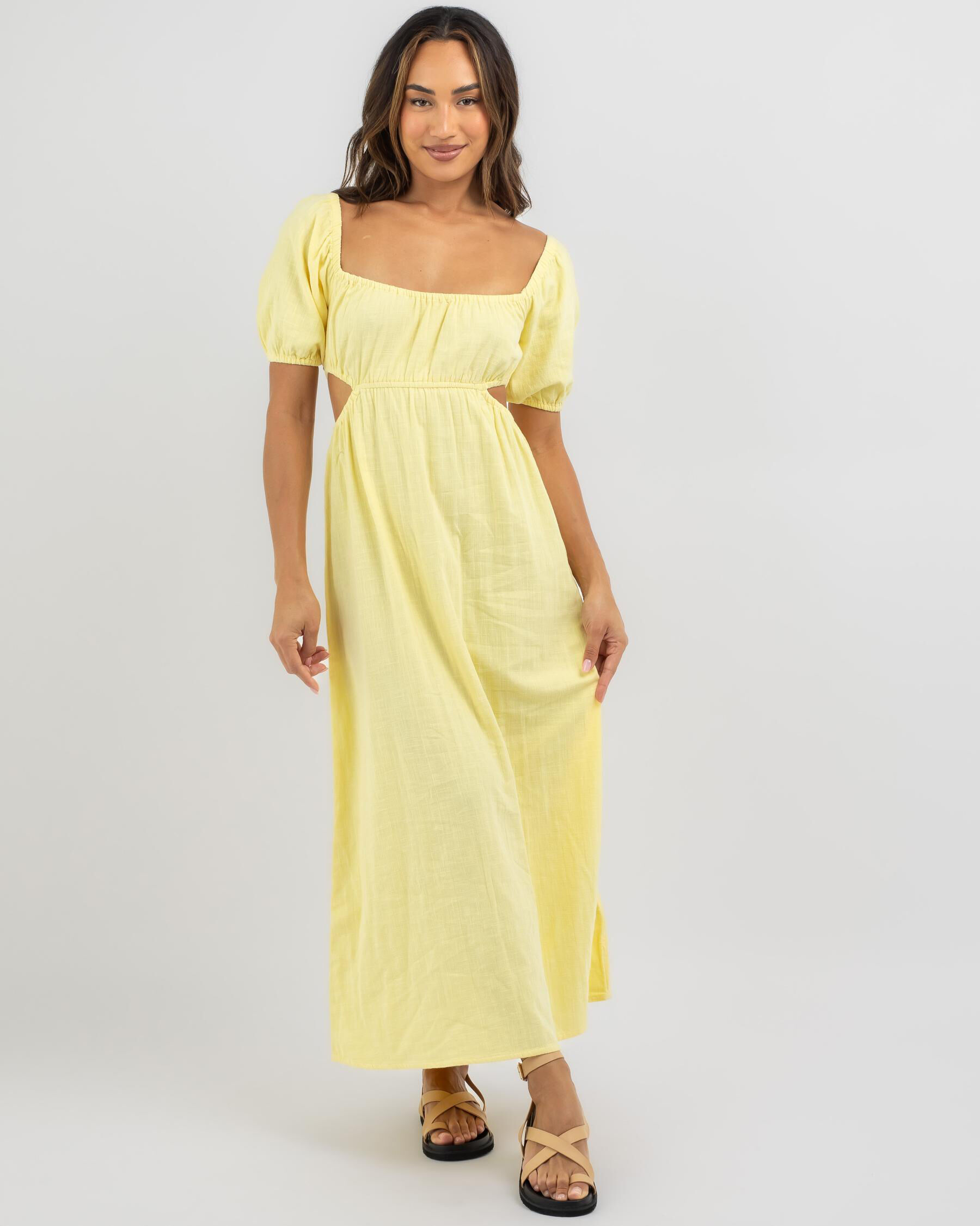 yellow beach dress High Low Ruffles Prom Cross Back all dress Shop Yellow Summer Dresses Online