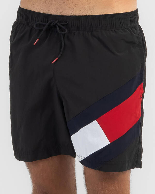 Solid Flag Drawstring Shorts