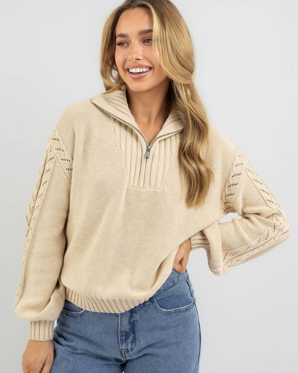 Amelie Half Knit Zip Knit