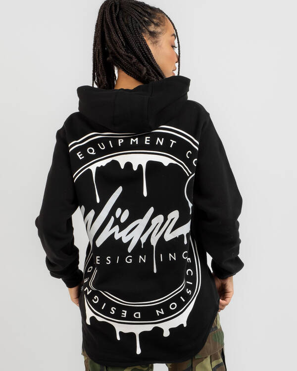 Deface Curved Hem Hoodie