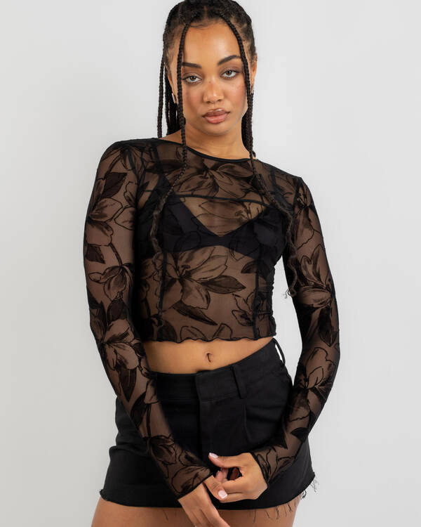 Lily Long Sleeve Mesh Top