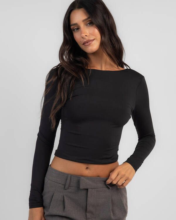 Emily Scoop Back Long Sleeve Top
