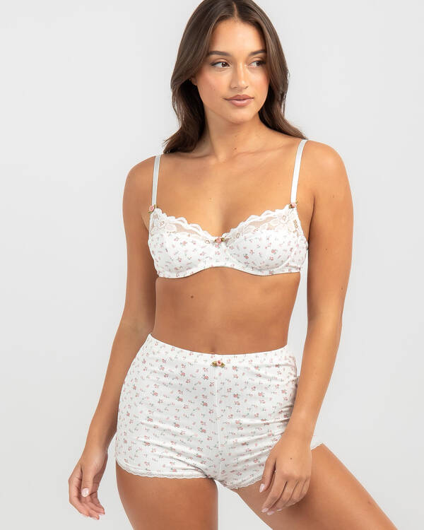 Bellis Floral Print Lace Bra