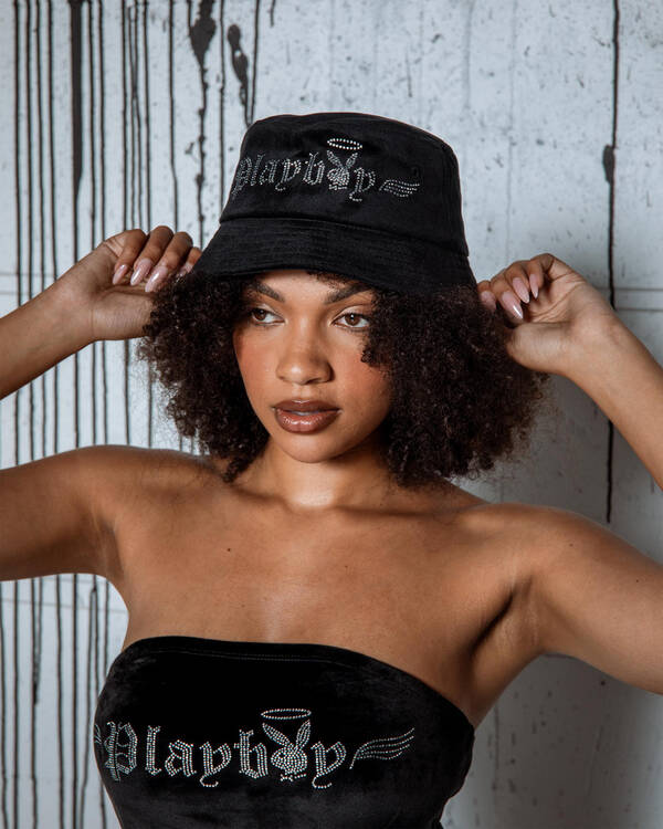 Bunny Angel Diamonte Bucket Hat