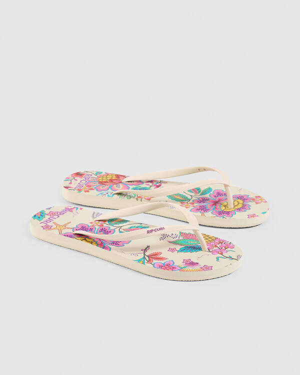 Mixed Bloom Open Toe Thongs
