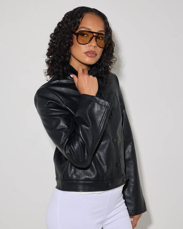 Elara Faux Leather Jacket