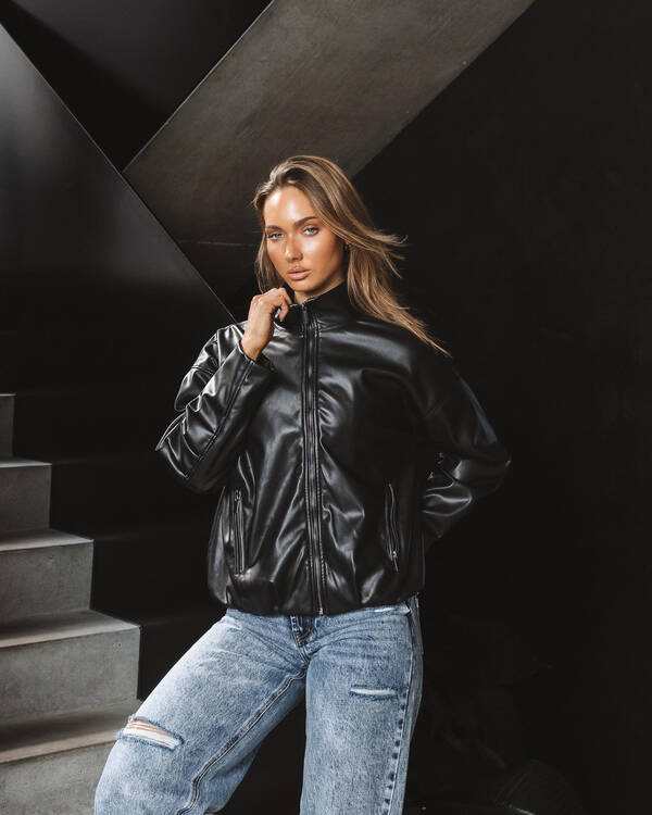 Halo Faux Leather Jacket