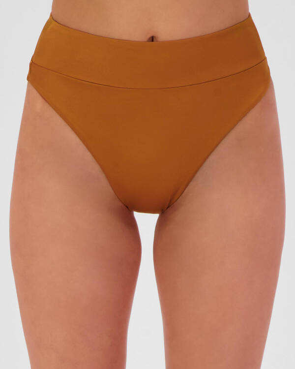 Solid High Rise Bikini Bottom