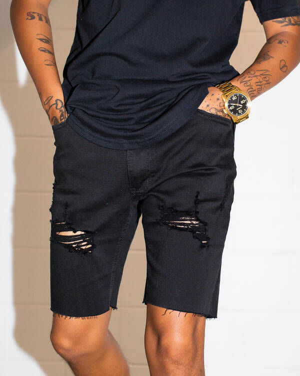 Biker Denim Shorts