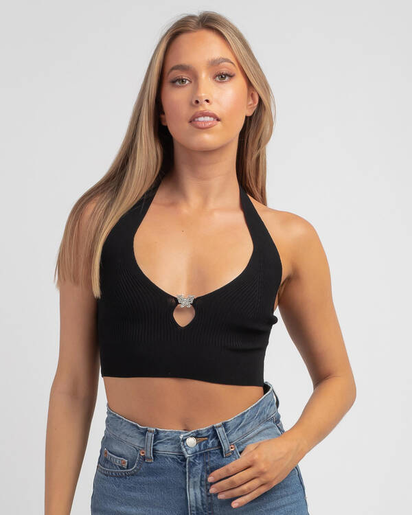 As If Knit Halter Top