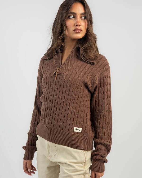 Cable Quarter Zip Knit