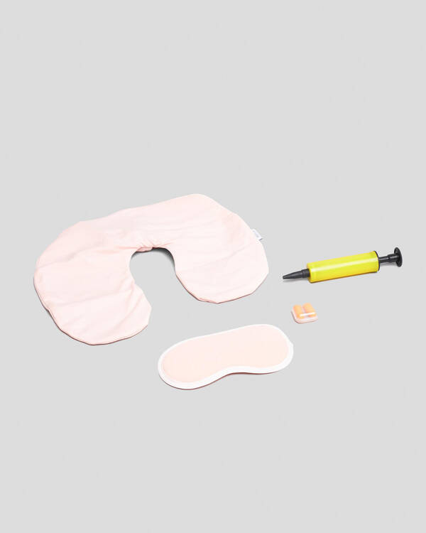 Inflatable U Neck Pillow & Eye Mask Organizer Bag