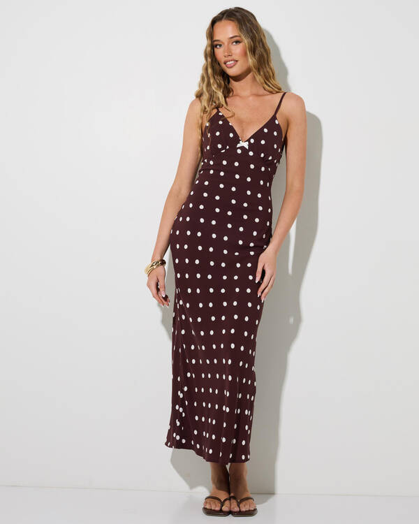 Polka Dot Bias Midi Dress