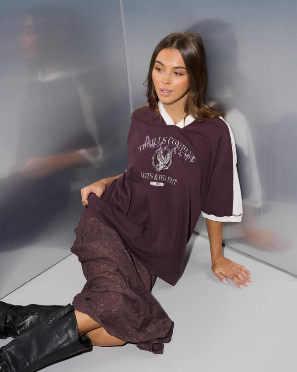 Heritage Track V Neck Oversized T-Shirt