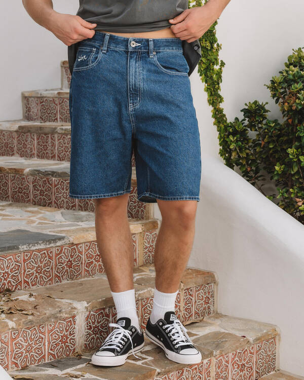 Impaired Baggy Denim Shorts