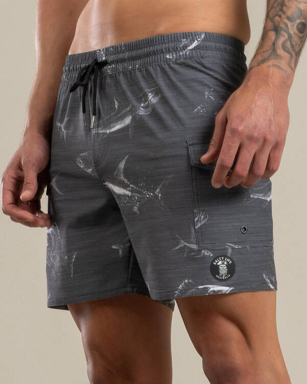 Grey Surge Elastic Waist Board Shorts