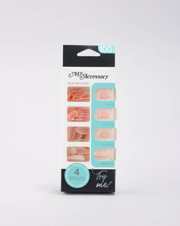 100 French Natural Press on Nail Pack
