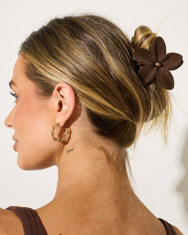 Frangipani Velvet Hair Claw Clip