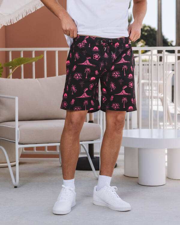 Lean Back Elastic Waist Shorts