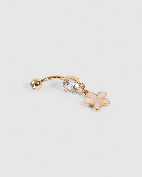 Pearl Frangipani Belly Ring