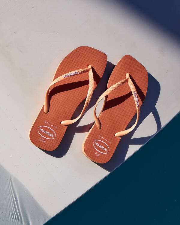 Slim Square Logo Thongs