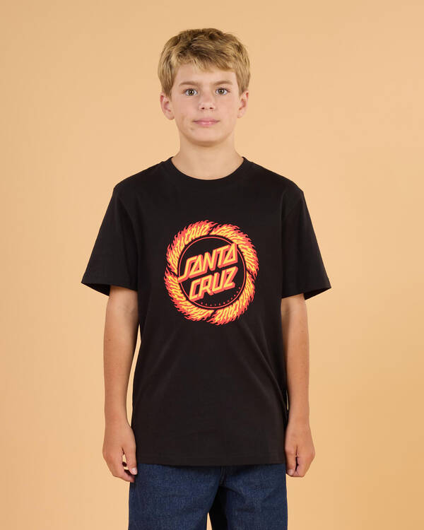 Flamed Ringed Dot Front T-Shirt