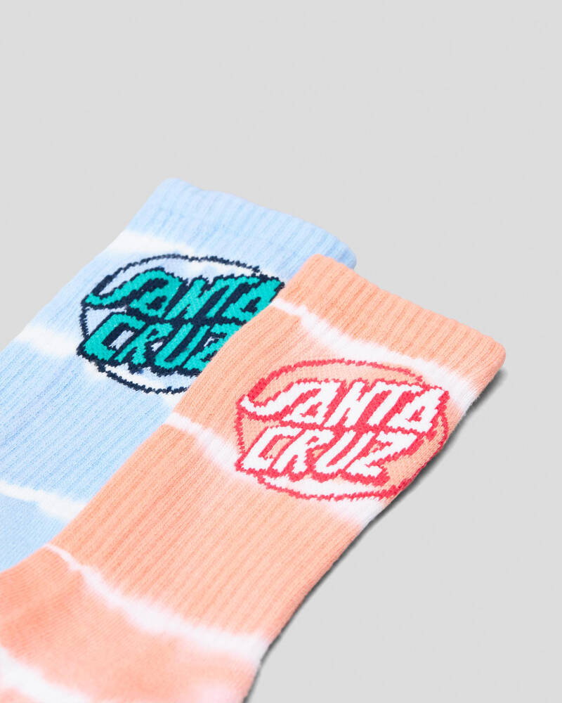 Santa Cruz Girls' TTE Dot Crew Sock 2 Pack for Womens