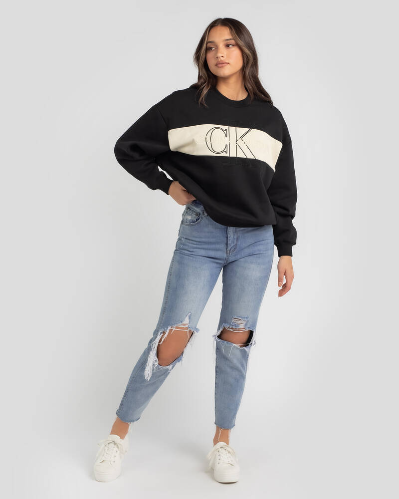 Calvin Klein Monogram Blocking Sweatshirt for Womens