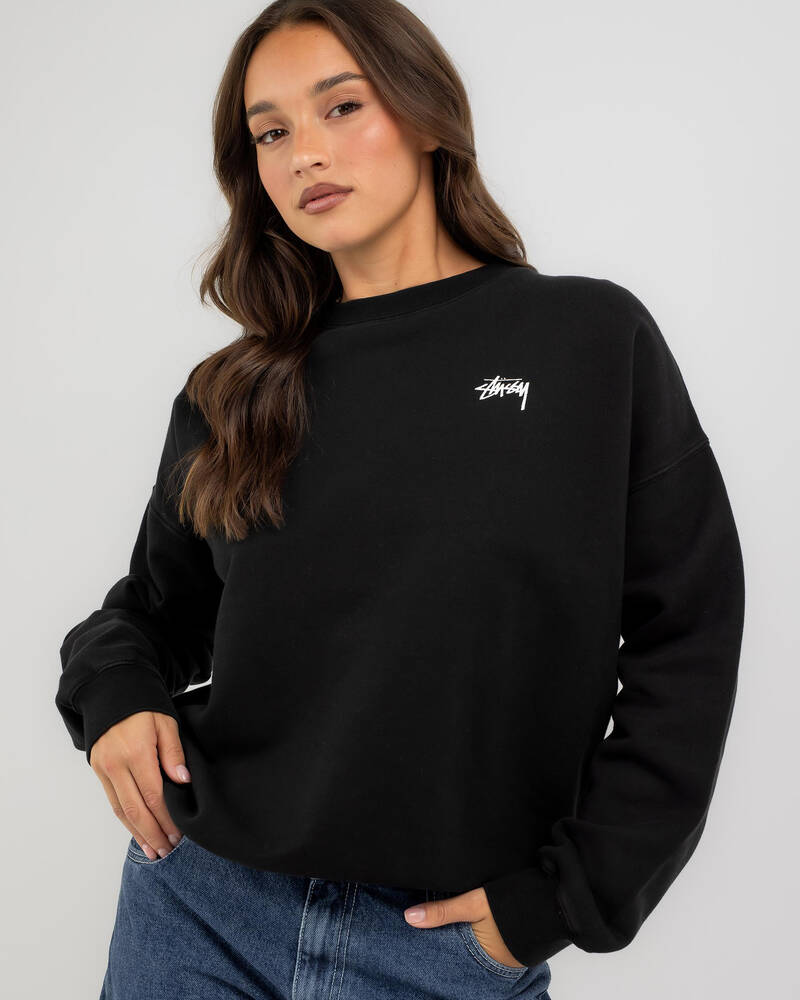 Stussy Fuzzy Dice Oversized Crew Sweatshirt for Womens