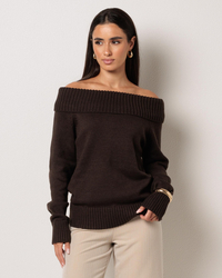 Ava And Ever Veriti Off Shoulder Knit Jumper for Womens image number null