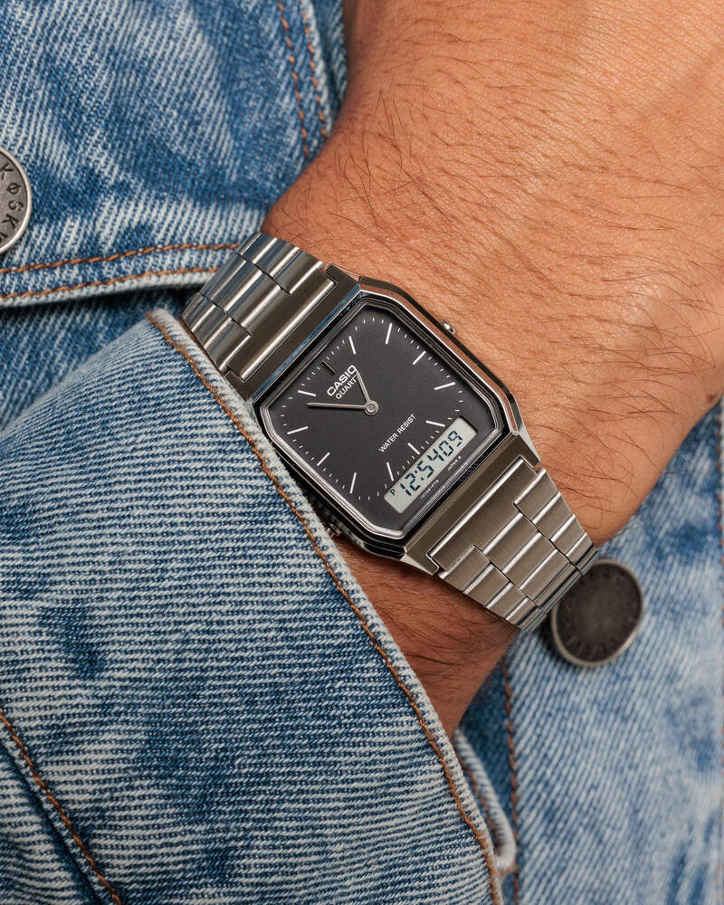 Casio AQ230A-1DS Classic Duo Time Watch for Mens