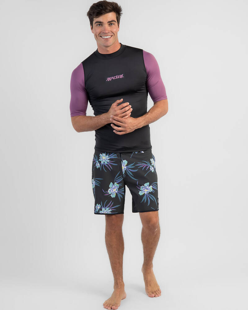 Shop Rip Curl Archive Short Sleeve Rash Vest In Grapeade Fast