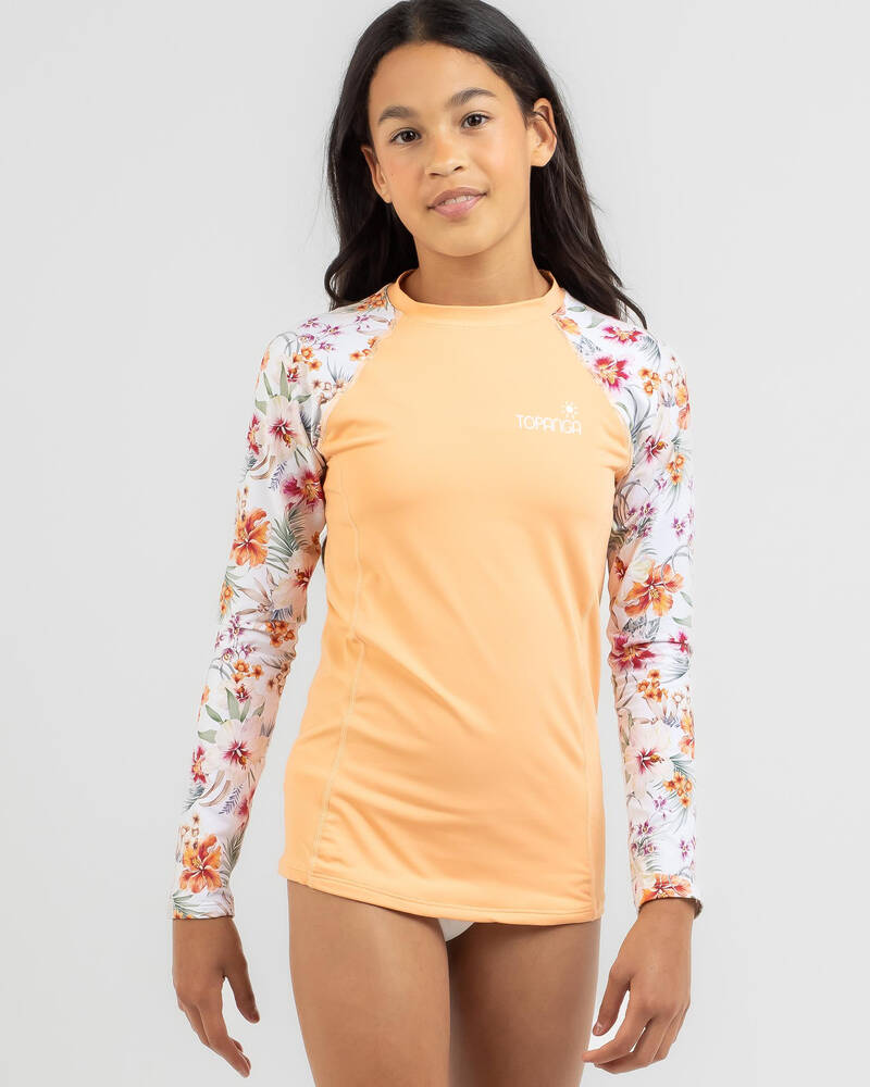 Topanga Girls' Aloha Long Sleeve Rash Vest for Womens