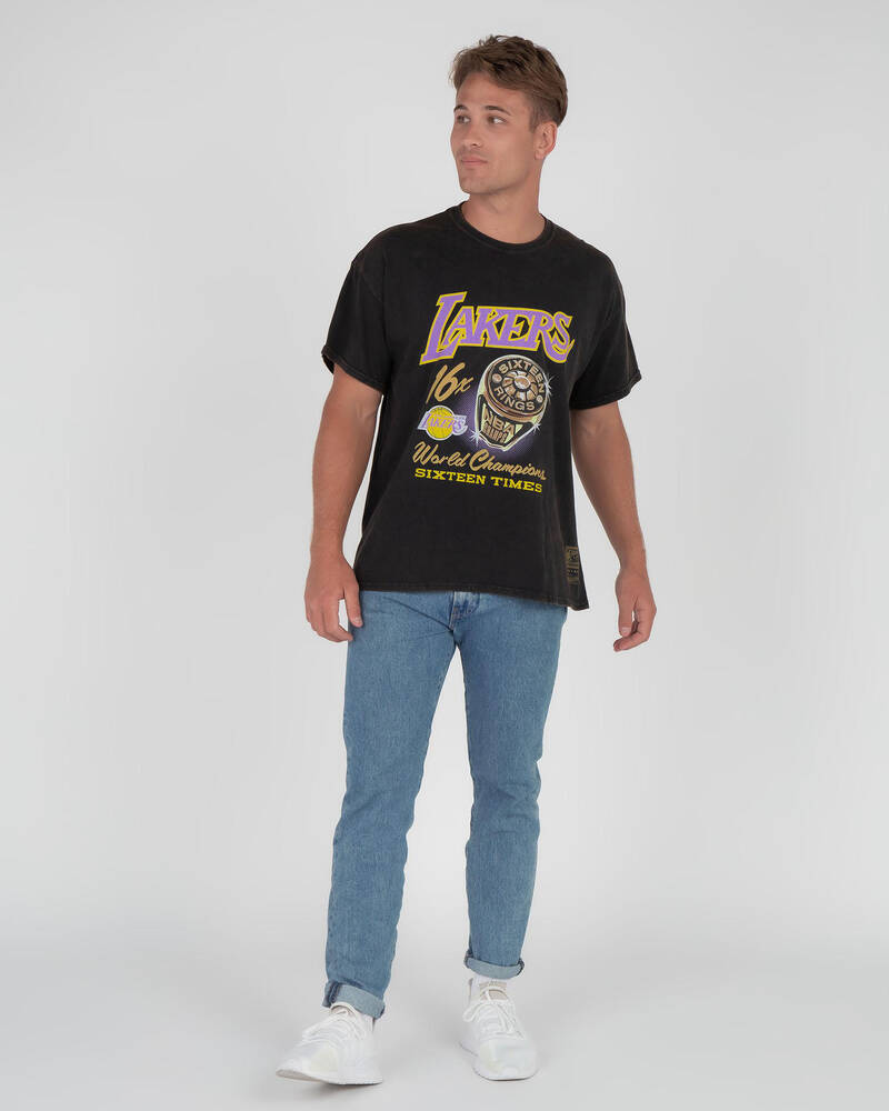 Mitchell & Ness LA Lakers Vintage Bling Ring T-Shirt for Mens