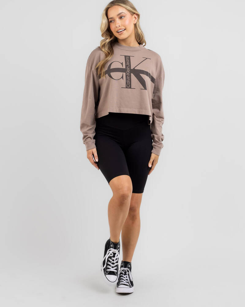 Calvin Klein Monologo Long Sleeve T-Shirt for Womens