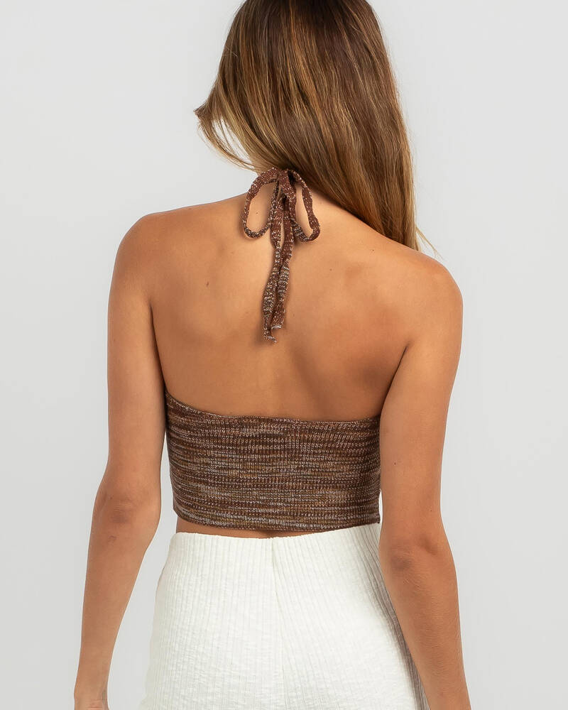 Red Berry Allegra Knit Halter Top for Womens